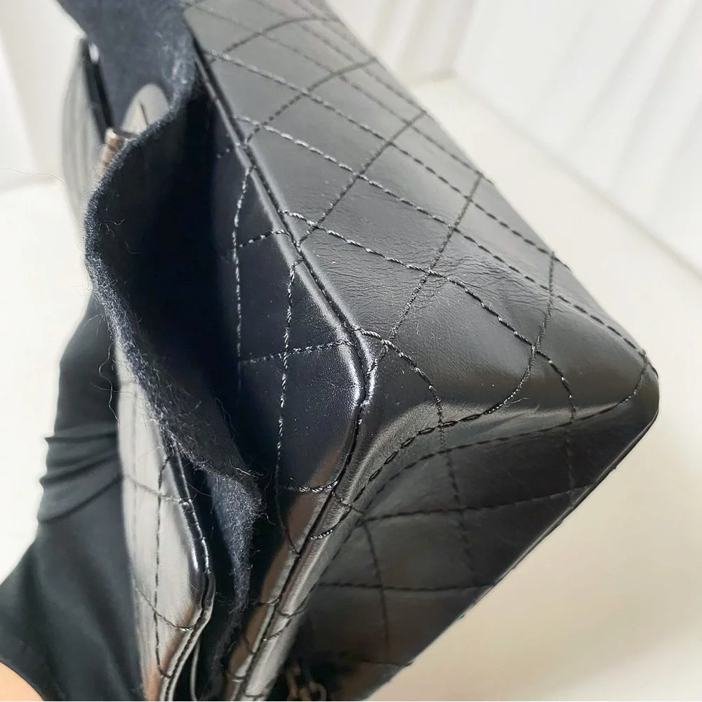 Chanel 2.55 Reissue Quilted Aged Black & Gunmetal Calfskin Flap Bag - Picture 11 of 12